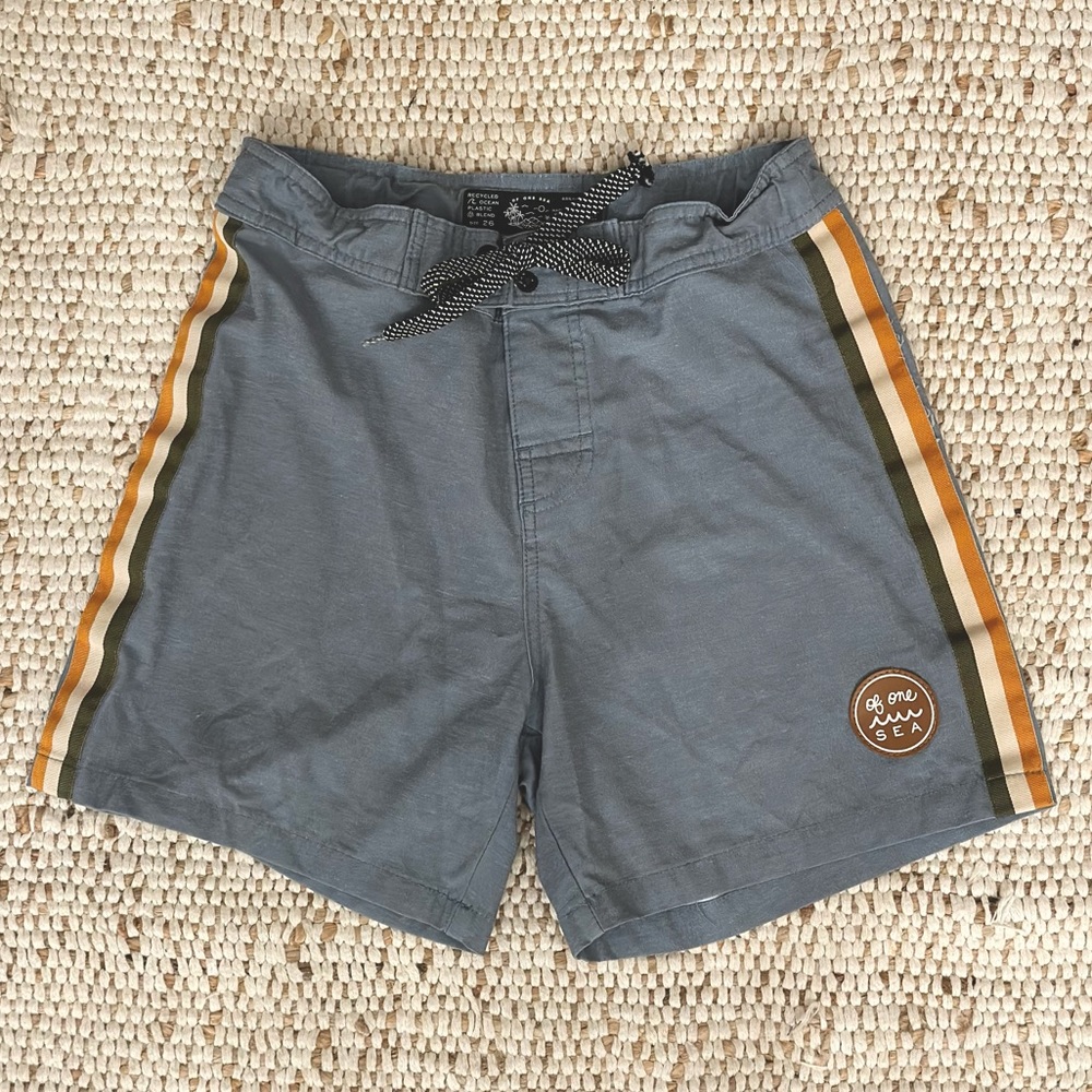 🌊 Of One Sea 🌊 Boys Townshort Swim Trunk Blue Sz 26 (L)